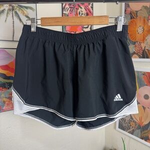 Adidas | black and white athletic shorts | M
